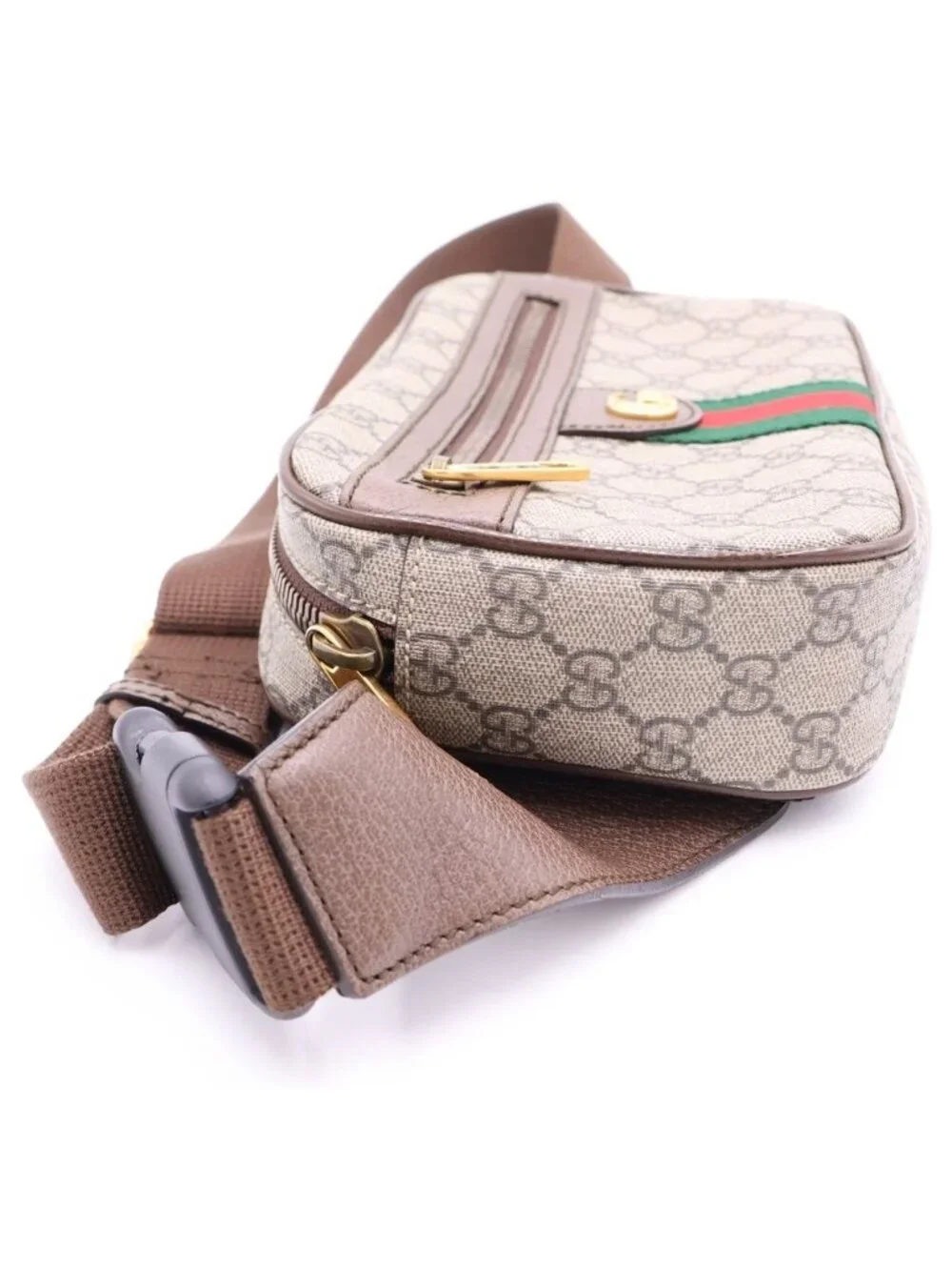Gucci GG Supreme Ophidia Belt Waist Bag Brown